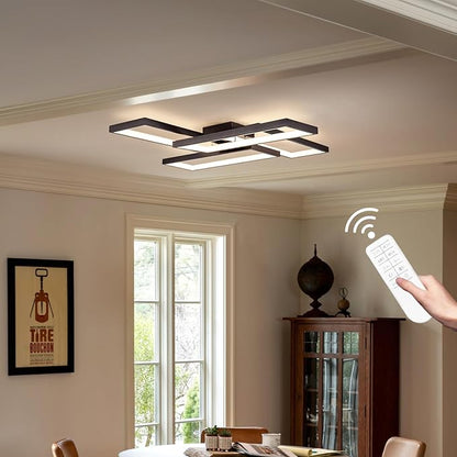 Modern LED Ceiling Lights for Bedroom 26" Dimmable Square Ceiling Lights for