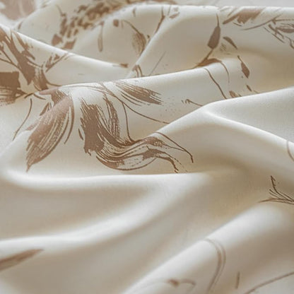 ENJOYBRIDAL Floral 96 Inch Curtains for Bedroom Cute Drapes Boho Semi Sheer Living Room Long Window Curtain Panels Retro Light Filtering Farmhouse Rod Pocket 2 Panels Window Treatments