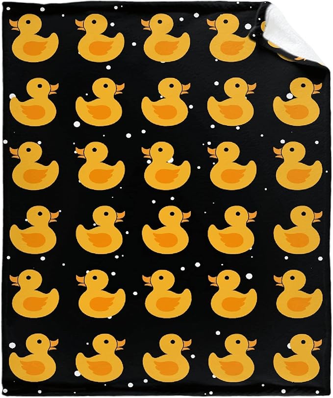 Thuswarm Cute Snowflake and Duck Flannel Blanket for Autumn Winter Gifts Warm Cozy Soft Funny Print Throw for Bed Couch Sofa 50”×40” Small for Kid