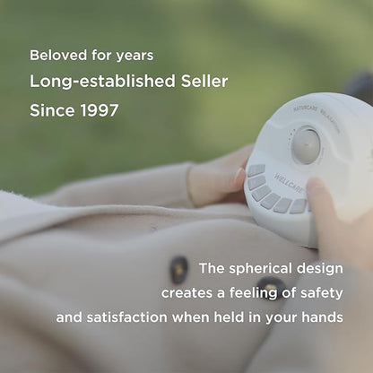 WELLCARE-Naturcare Sound Relaxation, White Noise, 7 Nature Sounds, Sleep Sound Machine, Calm Infants, for Baby, Kids, Adult. Stepless Volume, Timer, Powered by Adapter or Batteries(Both Not Incl.)