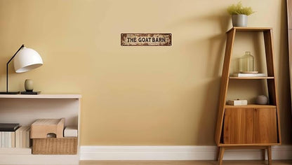 Vintage Tin The Goat Barn Sign Retro Metal Sign Suitable For Home Farm And Sheep Shed - Multi-Purpose Metal Sign For Indoor/Outdoor Use Plaque 4x16 Inch