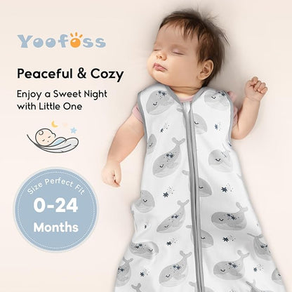 Yoofoss Baby Sleep Sack 0-6 Months 0.5 Tog Wearable Blanket for Baby, 3 Pack 100% Organic Cotton Infant Toddler Sleeping Sack 2-Way Zipper Lightweight Sleep Sack