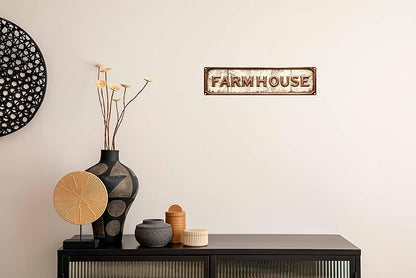 Vintage Tin Farm House Sign Retro Metal Sign Suitable For HomeFarm Garden - Multi-Purpose For Indoor/Outdoor Use Plaque 4x16 Inch