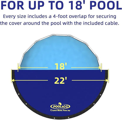 Pool Covers for Above Ground Pools - 18 ft Round Winter Pool Cover, Extra Durable Cold- and UV-Resistant Heavy-Duty Swimming Pool Cover for Winterizing