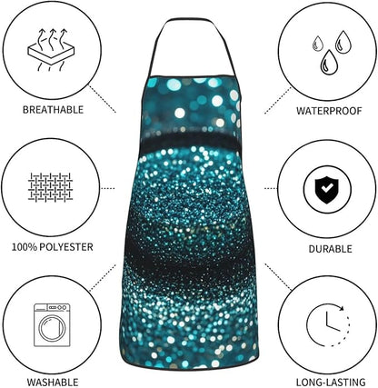 Waterproof Apron Adjustable Bib for Women Men Tractor farm Cooking Aprons Chef Bibs with 2 Pocket