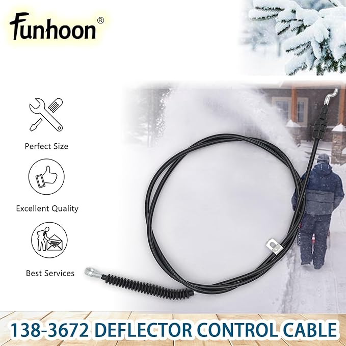 138-3672 Deflector Control Cable for Toro 726 OE, 824 OE, 826 OAE, 826 OXE, 826 OHAE Snow Blowers