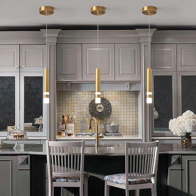 Modern Pendant Light Kitchen Fixture Dimmable LED Gold Mini Pendant Lighting fo