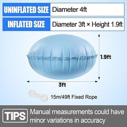 Pool Air Pillows for Above Ground Pools - 4ft Dia. Winter Closing Winterizing Kit with Ropes, Thicken PVC Ice Equalizer Support, Swimming Pool Patio Furniture Cover Airbag
