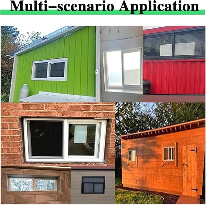 Black Mobile Home Window Replacement, 50x14in / 127x36cm Heavy Duty Small Lockable Ventilation Window, Aluminum Alloy Material, Featuring Double-Pane Insulated with Thermal Insulation Soundproof Glass