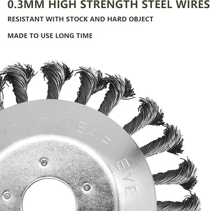 6 Inches + 8 Inches Inch Steel Wire Trimmer Head, Weedeater Wheel Brush Cutter, Trimmer Blade Head for Weedeater, Compatible with Husqvarn, Sthl, with 25.4mm/1inch Arbor (6 inches + 8 inches)