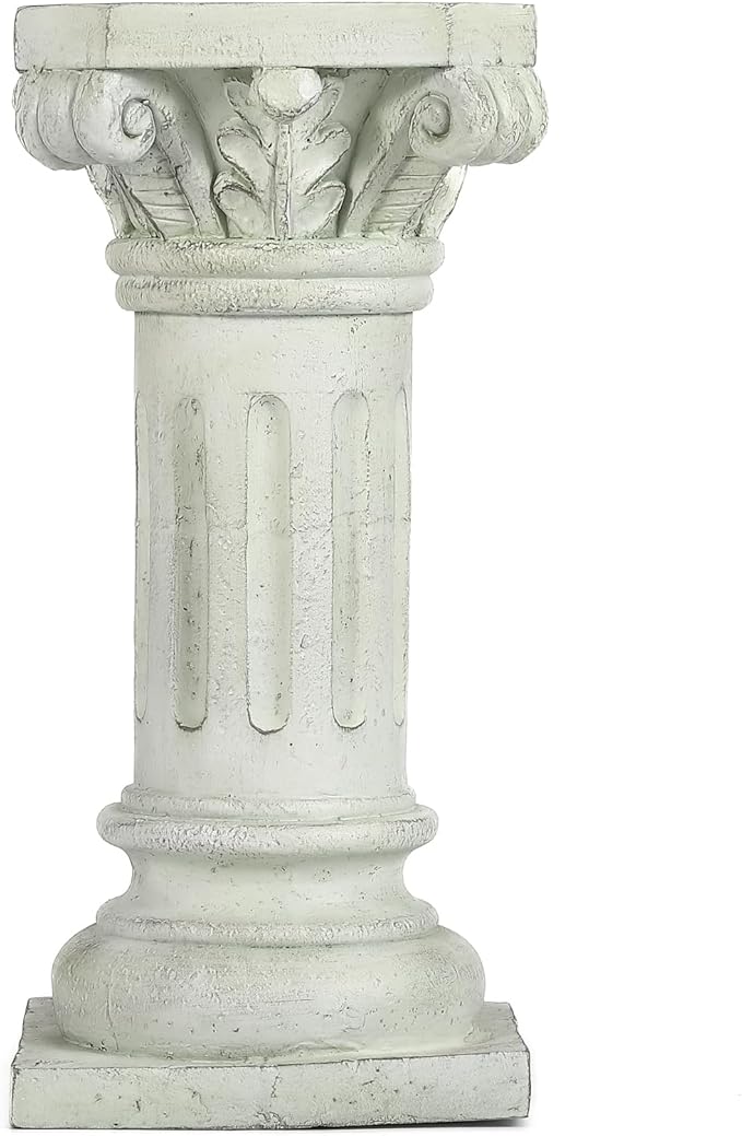26" Tall Roman Column Pedestal Stand - Heavy Duty Magnesium Oxide Garden Pedestal for Statues, Weatherproof Outdoor Pillar for Sculptures – Sturdiness Plinth Base Statue Riser