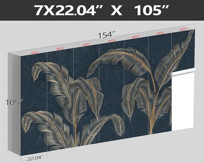 XMPMBM-Modernity Simple Abstraction Banana Leaf Fabric Wallpaper Dark Leaf Living Room Bedroom Bathroom Wall Mural-W 154" X H 105"（112 Square Foot）