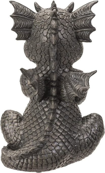 Pacific Giftware Garden Dragon Angry Outdoor Statue, 10.25-inch Height, Outdoor Decoration