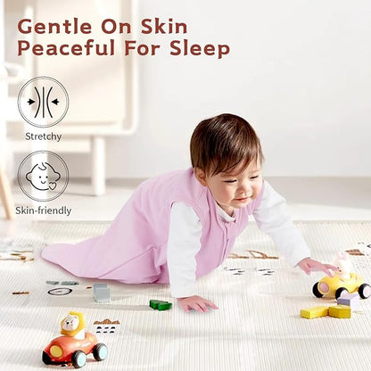 Baby Sleep Sack 6-12 Months,100% Cotton TOG 0.5 Wearable Blanket for Boys and Girls, 3 Pack 2-Way Zipper Lightweight Sleeping Bags for Toddler Newborn Infant