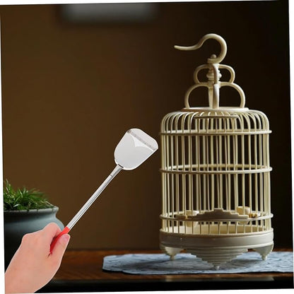 POPETPOP 2Pcs Bird Cage Cleaning Tools Set Durable Cage Cleaner with Brush and Shovel for Efficient Cleaning of Bird Cages and Small Animal Habitats Easy Maintenance and Versatile Use