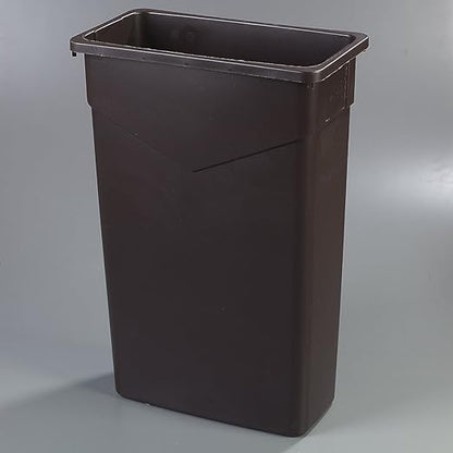 Carlisle FoodService Products 34202369 TrimLine Rectangle Waste Container Trash Can Only, 23 Gallon, Dark Brown