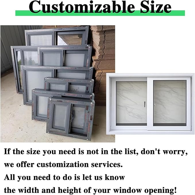 White Household Chicken Coops Bathroom Barn Window, 46x12in / 117x30cm Venting Slide Window, Removable Sliding Window with Screen Window, Little Aluminum Frame Replacement Window