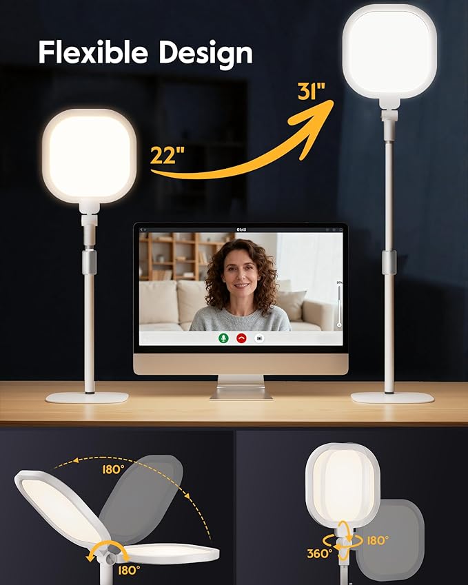 7" Zoom Lighting for Computer, 30 Light Modes Desk Lighting for Video Calls