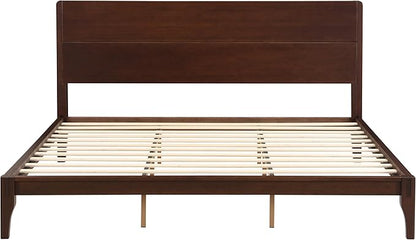 Merax King Size Bamboo Platform Bed, Mid-Century Modern Bed Frame