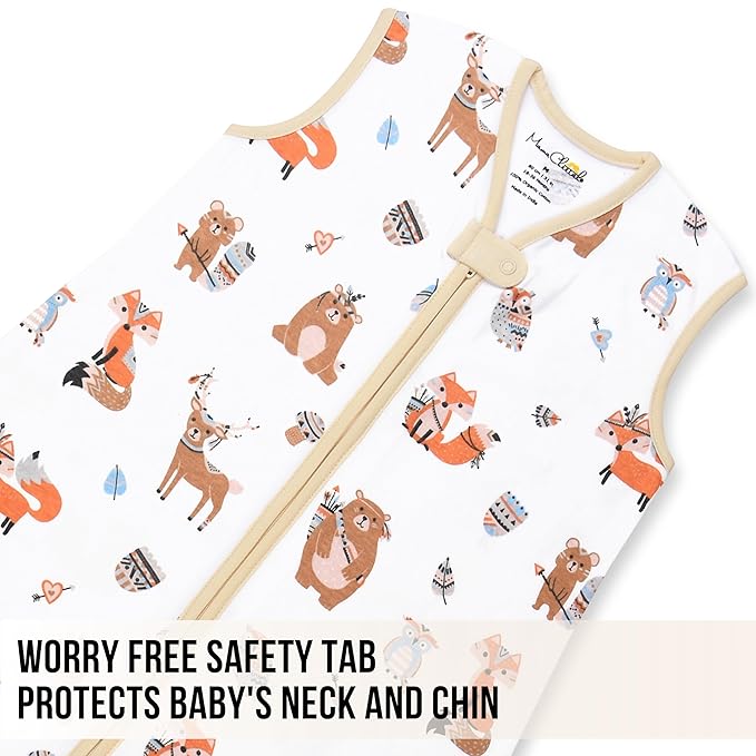 Mama Cheetah Toddler Sleep Sack with Feet 4T-5T, 0.5 TOG Organic Cotton Baby Wearable Blankets with Legs, Baby Sleeping Bag for Walkers, Early Walker X-Large