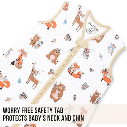 Mama Cheetah Toddler Sleep Sack with Feet 4T-5T, 0.5 TOG Organic Cotton Baby Wearable Blankets with Legs, Baby Sleeping Bag for Walkers, Early Walker X-Large