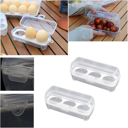 2 Pack Camping Egg Carrier 3 Grids Storage Container Portable Shockproof Eggs Protective Case Box Organizer Tray for Hiking Trekking Camper Outdoor Trip Picnic Kitchen Refrigerator