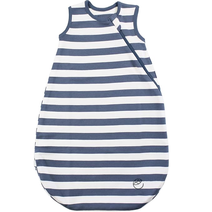 Ecolino Organic Cotton Baby Sleep Sack - 2-Way Zipper Baby Wearable Blanket - Toddler Sleeping Bag Sack - 18-36 Months - Deep Blue