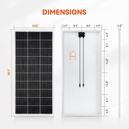 RICH SOLAR 200 Watt 12 Volt 18BB Cell Monocrystalline Solar Panel N-Type Cells High Efficiency Solar Module for RV Trailer Camper Marine Off Grid