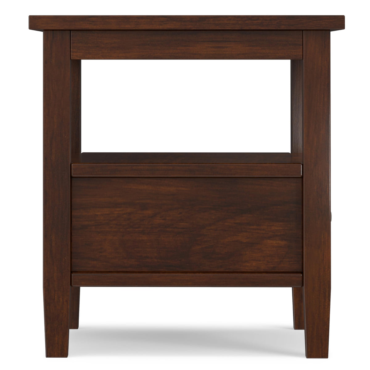 Warm Shaker 20" Wide Solid Wood End Table in Russet Brown