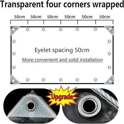 Clear Tarp,5ft x 17ft Clear Tarps Heavy Duty Water Resistant with Reinforced Edge,14Mil Thickened Transparent Tear Resistant Water Resistant PVC Vinyl Tarp Enclosure for Patio,Greenhouse
