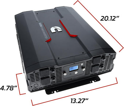 Cummins 5000 Watts Inverter Modified Sine Wave Truck Inverter 12 Volts to 110 Volts Four AC Outlets Two USB Ports (Plus Cable Kit)- CMN5000W - Inverters for Vehicles, Van Life, Camping
