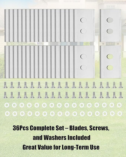 36Pcs Replacement Blades with Screws & Washers Fit for Mammotion Luba & Yuka Robotic Lawn Mowers All Series, Durable Stainless Steel Mower Blades Kit for Efficient Grass Cutting