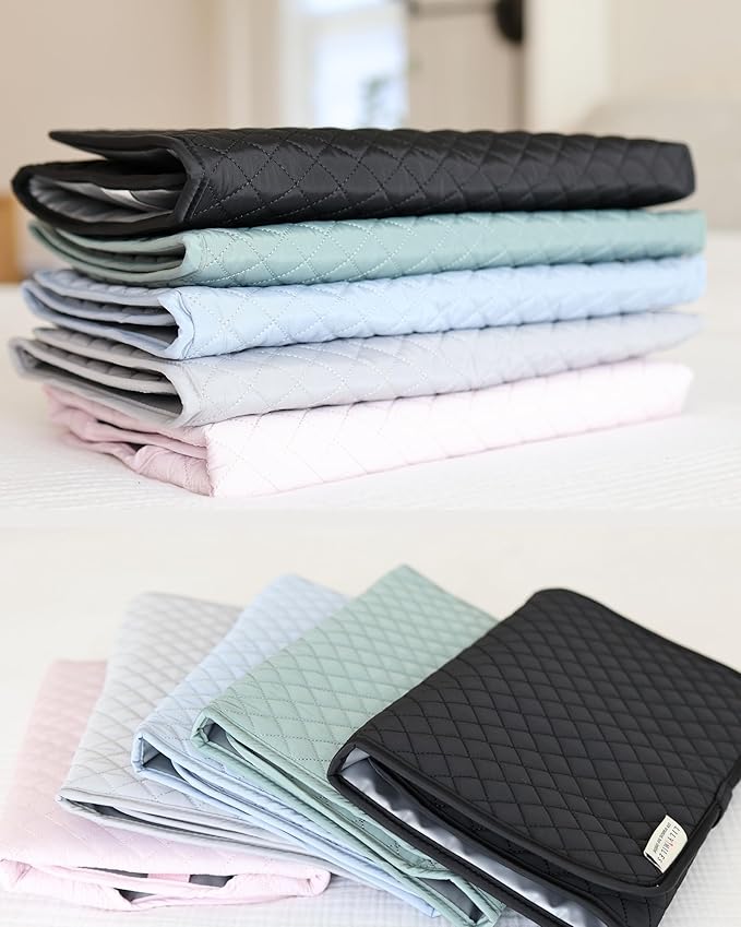 Lily Miles Baby Changing Pad Portable, Diaper Changing Mat with Magnetic Latches, Travel Pad for Diaper Bag, Baby Essentials, Wipeable & Waterproof Mat (Willow Green, Large)