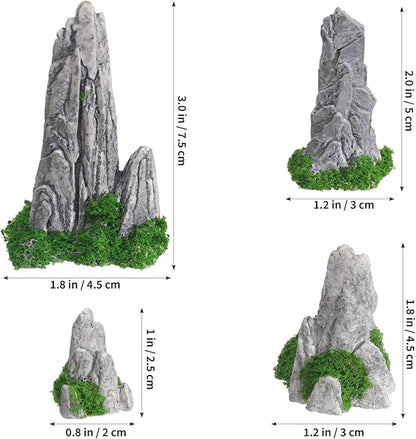 NOLITOY Simulated Rockery Ornaments Set of 8 - Realistic Miniature Garden Decor for Bonsai Home and Office Decoration Perfect for Micro Landscapes