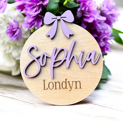 Generic Personalized 3D Baby Girl Name Announcement Sign - Custom Newborn Birth Stats - Hospital Photo Prop - Multiple Sizes & Fonts - 30 Color Options