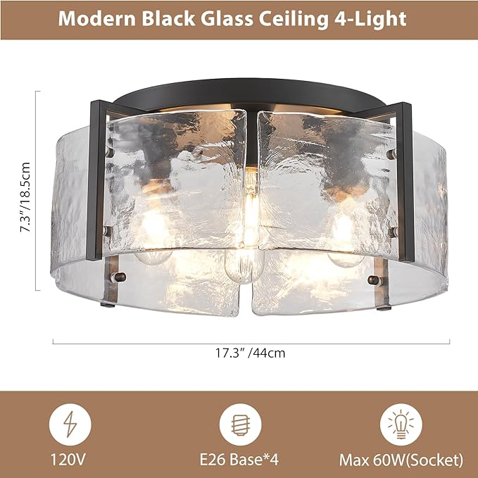 17.3“ Semi Flush Mount Ceiling Light Fixture