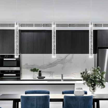1-Light Modern Crystal Pendant Lighting LED Dimmable Pendant Light Kitchen
