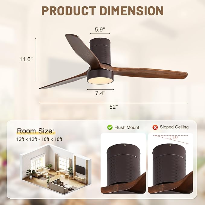 Sofucor 52 Inch Ceiling Fans