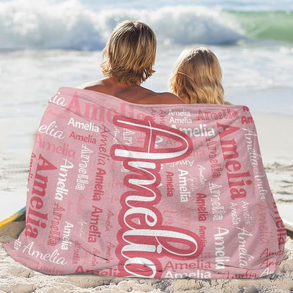 Dr.TOUGH Personalized Blanket for Adult Kids with Name Customized Blankets Personalized Throw Blanket for Christmas Birthday Gifts