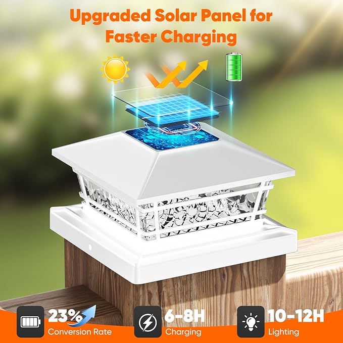 Post Solar Lights with 8 RGB Solid Colors & Color Changing, 8 Pack Deck Post