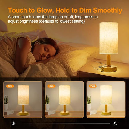 Rechargeable Cordless Table Lamp, Touch Control&Stepless Dimming, Wireless