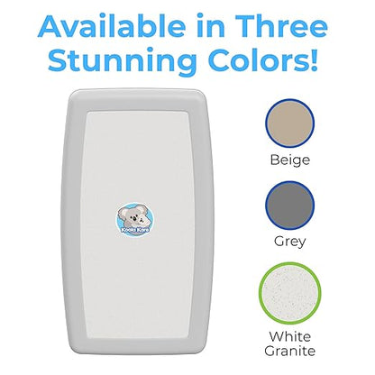 Koala Kare KB301-05 Vertical Surface Mounted Baby Changing Table - Foldable Plastic Diaper Changing Station (White Granite)