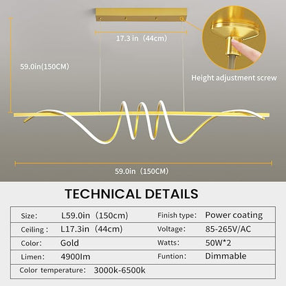 Modern Design Dimmable Desk Linear Pendant Light,