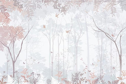 Forest Fabric Mural Wallpaper for Living Room Bedroom Dining Room(Not Self-Adhesive)