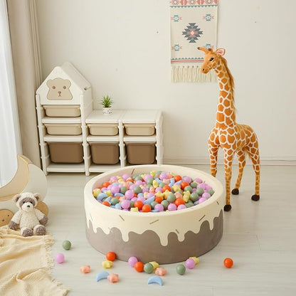 GOGOSO Ball Pit Balls Stars Moon Shapes Plastic Pitballs for Toddler Play Tent Baby Photo Props Kids Pool Water Toys Kiddie Pool Party Decor,Orange Green Blue,100pcs