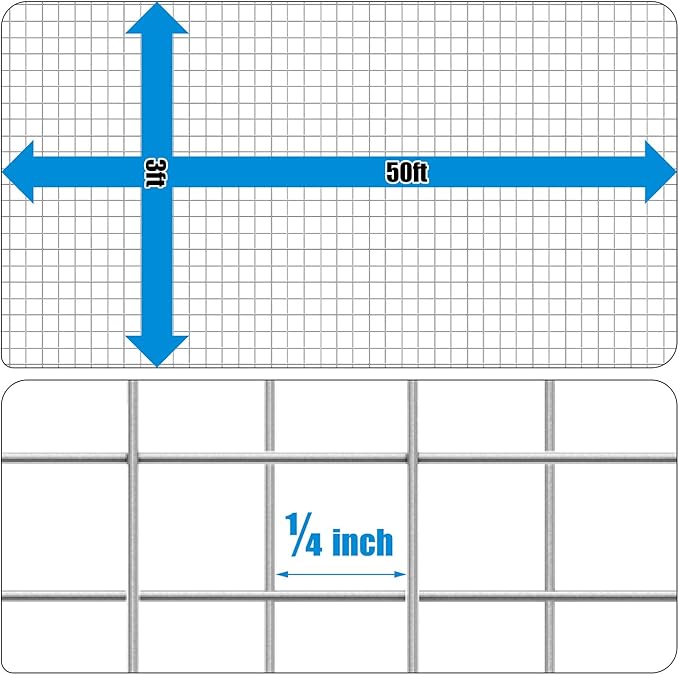 Fencer Wire 23 Gauge Galvanized Hardware Cloth with Mesh Size 1/4" x 1/4" (3 ft. x 50 ft.)