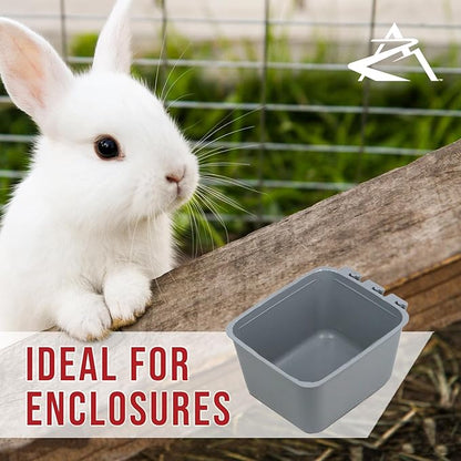 The ROP Shop 20-Pack - 16oz Gray Cage Cups for Feed & Water for Poultry Ducks, Birds, Hamsters