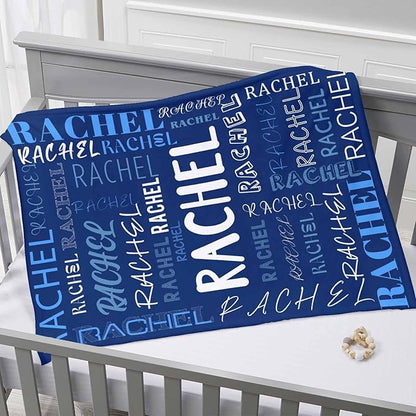 Ship Next Day, Custom Name Blanket, Personalized Baby Blanket for Girls, Baby Blankets with Name Ultra-Soft Cozy Fleece Blankets Gifts for Boys & Girls Kids Teen Girl New Mom