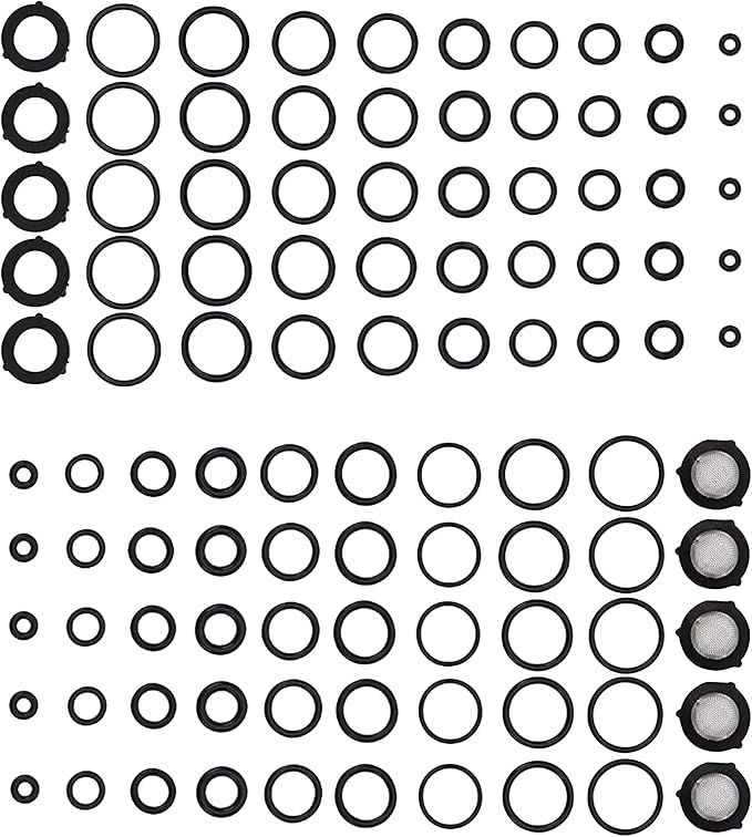 PWACCS High Pressure Washer O Ring Kit, Replacement Rubber Ring for Power Washer, General for Pump, Coupler, Adapter, Hose, Gun and Nozzle, 100 Pieces