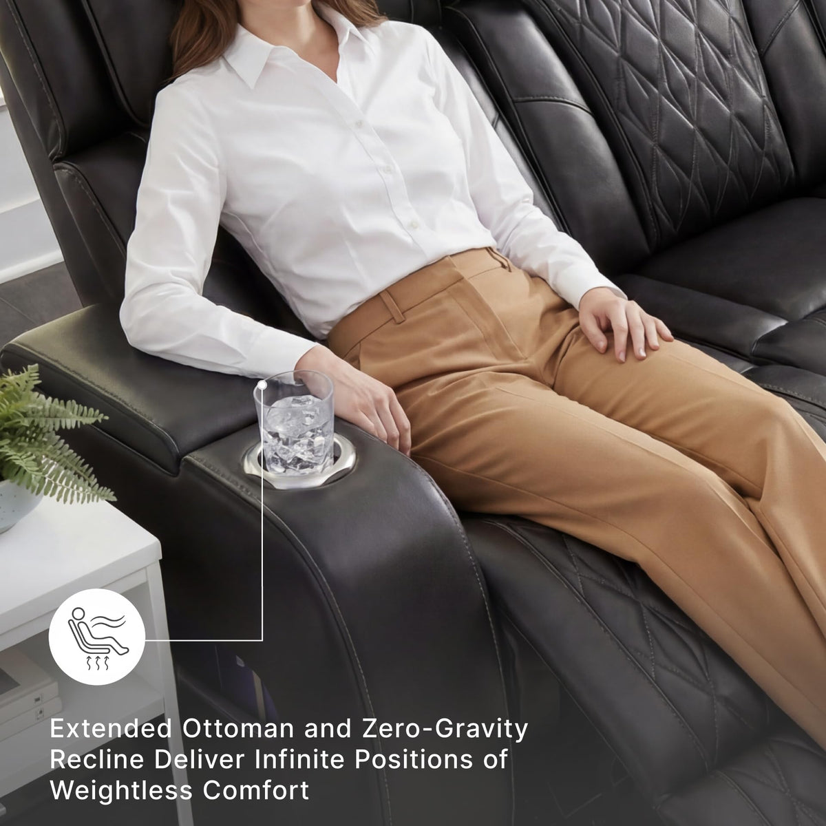 3 Seater Leather Power Reclining Sofa